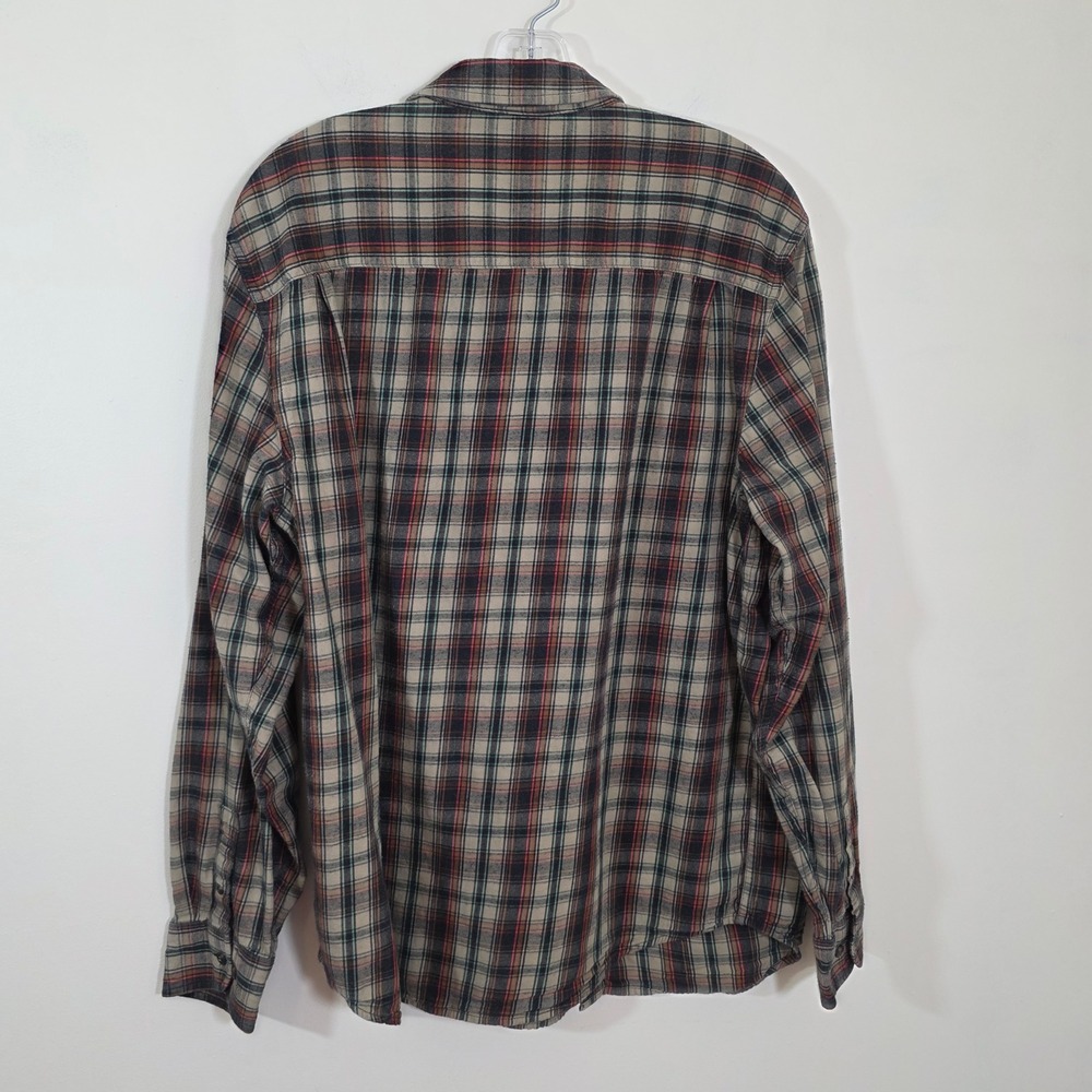Prana Mens Shirt Organic Cotton Plaid Flannel Button Down Standard Fit Large L - Picture 3 of 9